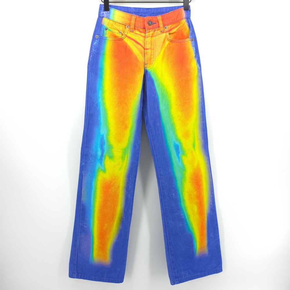 Jaded London x Sydney Carlson Women's Jeans Heat Map Touch Me Petite W24 Rainbow